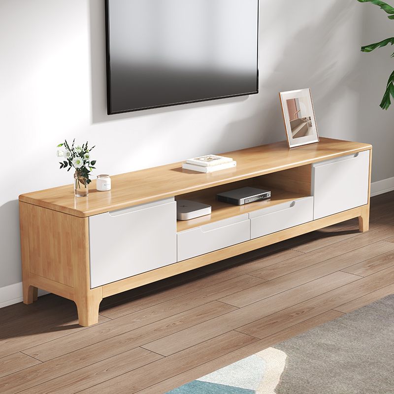 Scandinavian TV Media Stand Solid Wood TV Media Console with Drawers Clearhalo 'furn' 'furn_tv_stands_entertainment_centers' 'Furniture' 'Living Room Furniture' 'TV Stands & Entertainment Centers' 'TV Stands & Media Storage Furniture' 'tv_stands_entertainment_centers' 1200x1200_3720f98d-9f45-4b20-ae4b-cc4862c87a7e