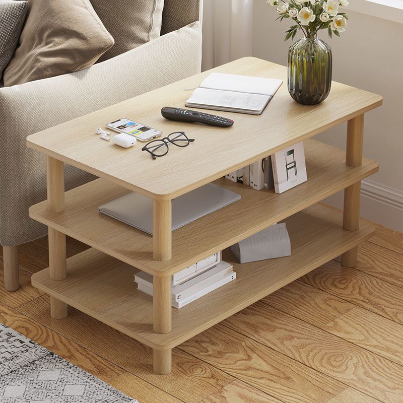 Scandinavian Wood End Table 4 Legs Sofa Side End Table with Shelf Clearhalo 'Coffee & Accent Tables' 'End & Side Tables' 'end_side_tables' 'furn' 'furn_end_side_tables' 'Furniture' 'Living Room Furniture' 1200x1200_3721f78b-e41b-4b76-8f69-f38b9c7a7378