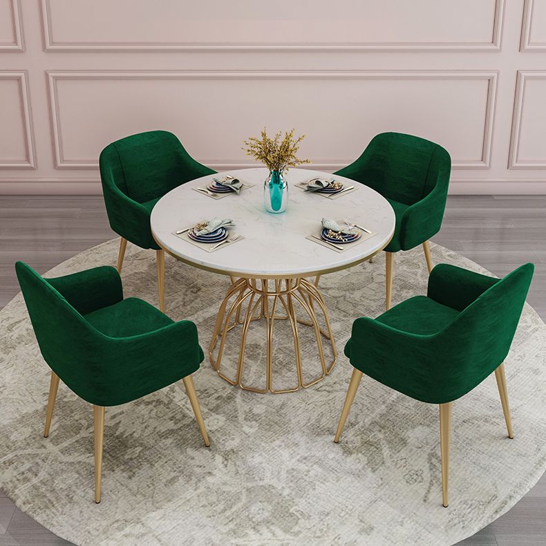 Glam 1/4/5 Pieces Round Dining Set Sintered Stone Dining Table Set for Home Use Clearhalo 'Dining Room Sets' 'Dining Tables & Seating' 'dining_room_set' 'furn' 'furn_dining_room_set' 'Furniture' 'furniture_dining_room_set' 'Kitchen & Dining Furniture' 'kitchen&dining_furn' 'kitchen' 1200x1200_372379af-e033-4943-8c04-c59695926d67