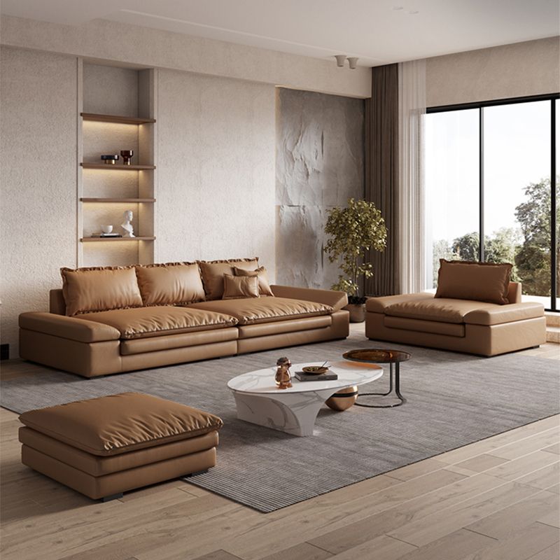 Cuscini marroni scuri contemporanei sedute a braccio quadrato standard