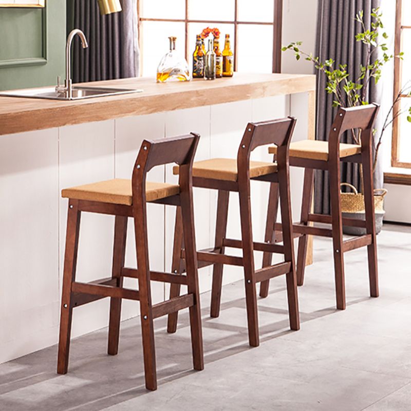 Contemporary Oak Wood Barstool Indoor Bar Stool with Low Back and Footrest Clearhalo 'Bar Furniture' 'Bar Stools' 'bar_stools' 'furn' 'furn_bar_stools' 'furniture_bar_stools' 'Kitchen & Dining Furniture' 'kitchen&dining_furn' 'kitchen' 'kitchen_furn' Furniture' 1200x1200_372526b1-efd5-4c9f-a5e3-edf826d36cec