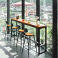 Industrial Rectangle Bar Dining Table Metal and Solid Wood Bar Height Table Clearhalo 'Bar Furniture' 'Bar Tables' 'bar_tables' 'furn' 'furn_bar_tables' 'Furniture' 'Kitchen & Dining Furniture' 1200x1200_37262464-c34f-4328-9104-72d101776522