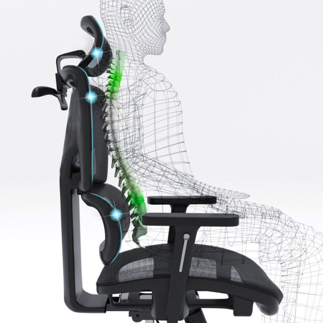 Sedia da ufficio ergonomica regolabile in altezza Sedia girevole per computer con supporto lombare