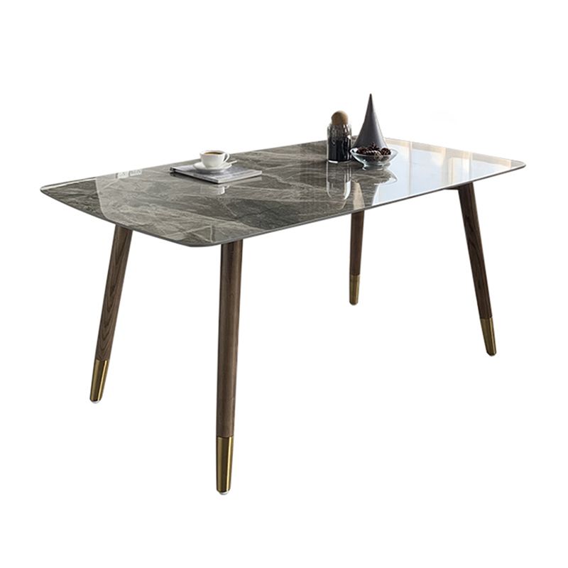Rectangle Stone Dining table Traditional Luxury Dining Site Table with Wood Legs Clearhalo ' dining_table' 'Dining Tables & Seating' 'Dining Tables' 'furn' 'furn_dining_table' 'Furniture' 'furniture_dining_table' 'Kitchen & Dining Furniture' 'kitchen&dining_furn' 'kitchen' 'kitchen_dining_table' 1200x1200_37285473-231f-4f62-9335-ffb419f7b977