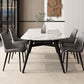 White Stone Dining Site Table Modern Round 4 Legs Dining Table Clearhalo 'Dining Tables & Seating' 'Dining Tables' 'dining_table' 'furn' 'furn_dining_table' 'Furniture' 'Kitchen & Dining Furniture' 1200x1200_3728acd2-e897-4da1-b381-b703e4b287c3