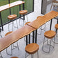 Tavolo da pranzo a barre rettangolare tavolo da bar contemporaneo con base di slitta in metallo