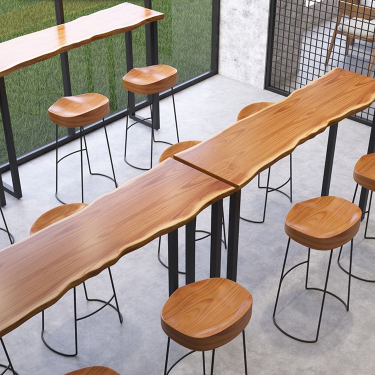 Tavolo da pranzo a barre rettangolare tavolo da bar contemporaneo con base di slitta in metallo