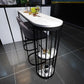 White Stone Industrial Indoor Bar Dining Table Double Pedestal Bistro Table with Shelve Clearhalo 'Bar Furniture' 'Bar Tables' 'bar_tables' 'Furniture' 'furniture_bar_tables' 'Kitchen & Dining Furniture' 'kitchen&dining_furn' 'kitchen' 1200x1200_3729c343-a154-4ef6-8a3e-0e15cde76e76