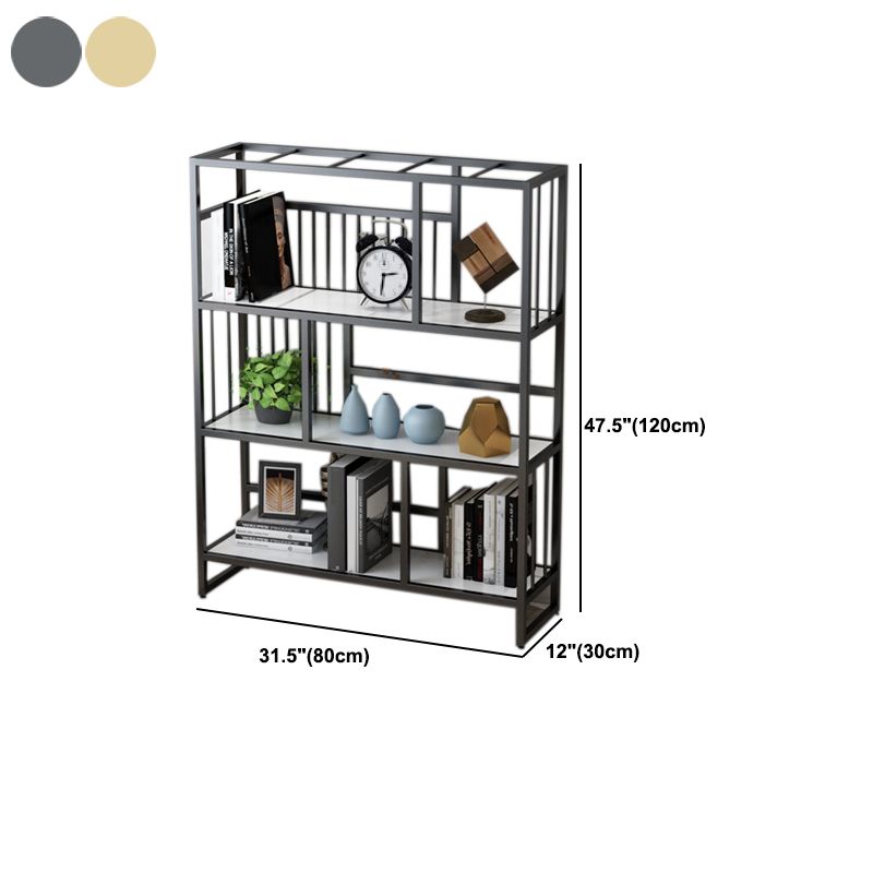 12.2 "brede standaard boekenkast met multi -planken in gouden boekenkast voor woonkamer