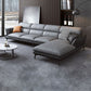 Flared Arm Sofa & Chaise Modern Faux Leather Sofa in Dark Grey Clearhalo 'furn' 'furn_sectionals' 'Furniture' 'Living Room Furniture' 'Sectionals' 1200x1200_372b13ae-a22c-4d2b-abdd-48f4206ade93