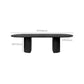 Modern Wooden Table Oval Dinner Room Kitchen Table in Black with Double Pedestal