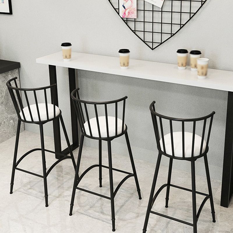 Upholstered Round Counter Bar Stool Backrest Bar Stool with Footrest and Iron Base Clearhalo 'Bar Furniture' 'Bar Stools' 'bar_stools' 'furn' 'furn_bar_stools' 'furniture_bar_stools' 'Kitchen & Dining Furniture' 'kitchen&dining_furn' 'kitchen' 'kitchen_furn' Furniture' 1200x1200_372e73f1-593d-4e0d-a876-4fbcf0fdafdb