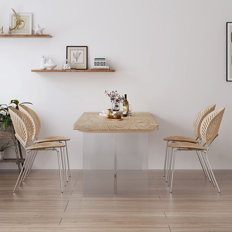 Industrial 1/2/5 Pieces Furniture Solid Wood Rectangle Dining Chairs Set in Natural Clearhalo 'Dining Room Sets' 'Dining Tables & Seating' 'dining_room_set' 'furn' 'furn_dining_room_set' 'Furniture' 'Kitchen & Dining Furniture' 1200x1200_372ebf22-84e3-4d7b-865b-045279b3e013