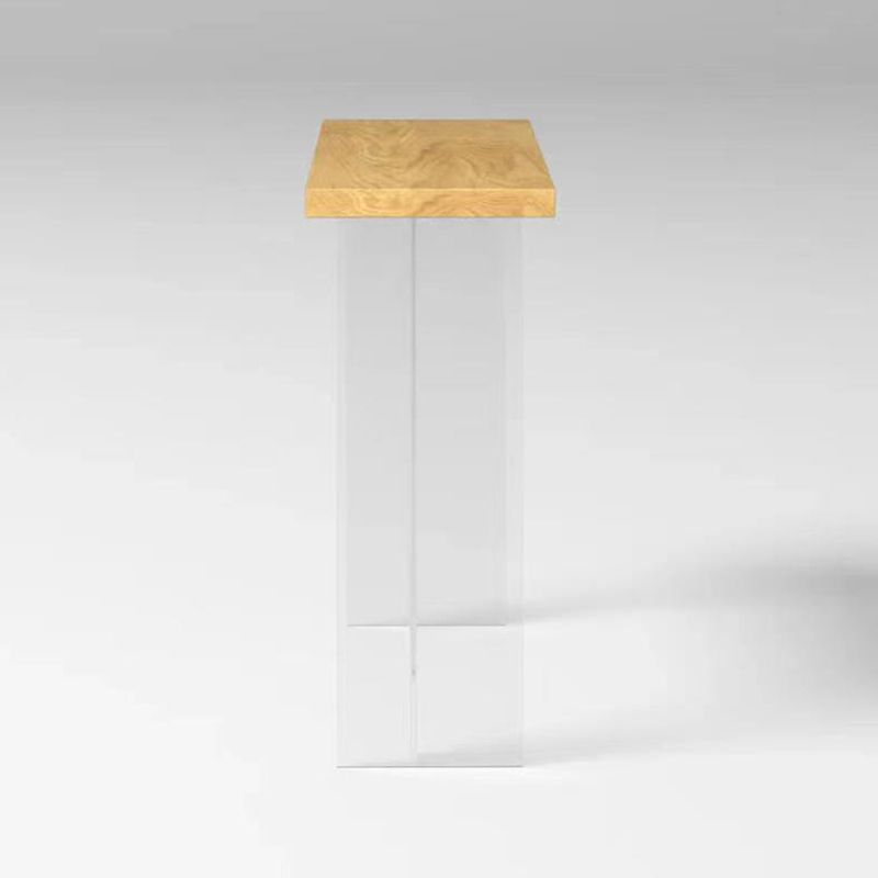 Solid Wood Acrylic Base Double Pedestal Bar Table for Kitchen Dining Room Clearhalo 'Bar Furniture' 'Bar Tables' 'bar_tables' 'furn' 'furn_bar_tables' 'Furniture' 'Kitchen & Dining Furniture' 1200x1200_372f2cff-d37e-469e-80fd-830c428cec08