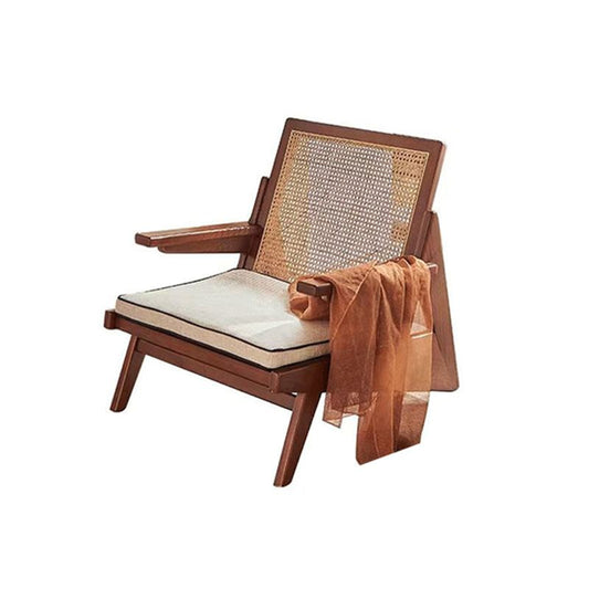 Mid-century Modern Rubberwood Solid Wood Frame Square Arms Chair Clearhalo 'Accent Chairs' 'accent_chairs' 'Chairs & Seating' 'furn' 'furn_accent_chairs' 'Furniture' 'Living Room Furniture' 1200x1200_372fe900-9201-4889-af48-eac93e602f78