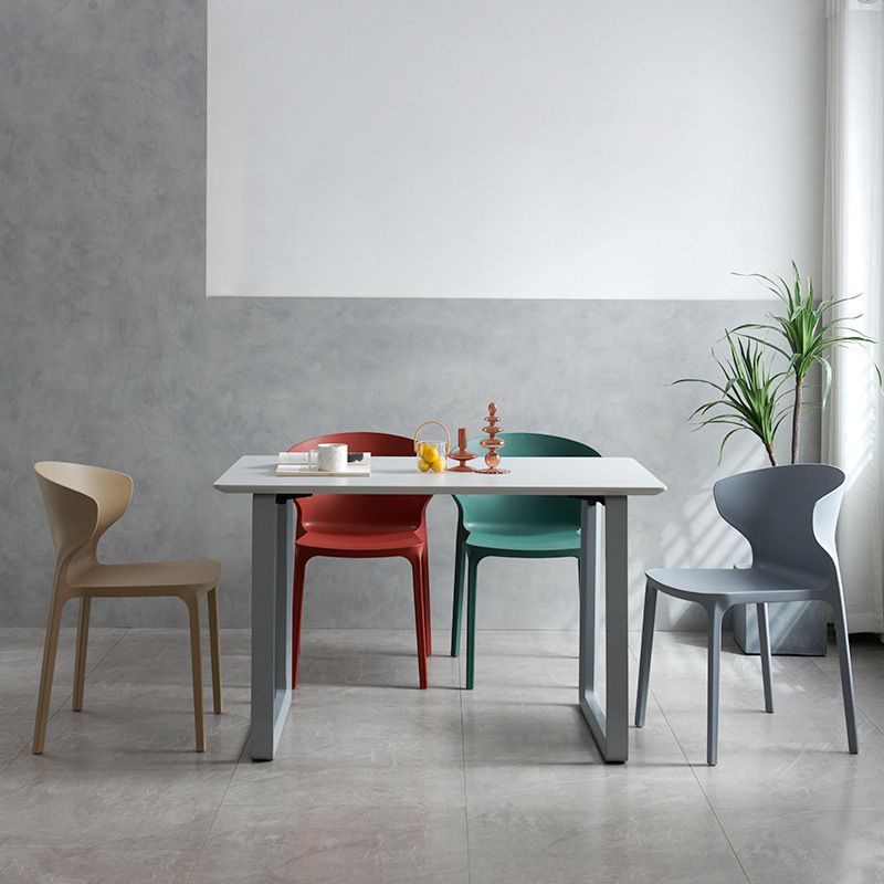 Contemporary Plastic Side Chair Wingback Kitchen Dining Room Chair Clearhalo 'Dining Chairs' 'Dining Tables & Seating' 'dining_chair' 'furn' 'furn_dining_chair' 'Furniture' 'furniture_dining_chair' 'Kitchen & Dining Furniture' 1200x1200_373158e5-2db4-448b-9d48-7f0d4079d4ec