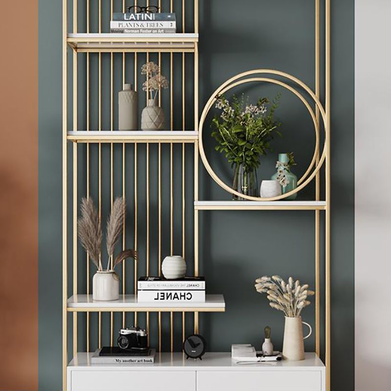 11.8" W Modern Metal Bookcase with Rectangular Shelves Etagere Bookshelf Clearhalo 'Bookcases' 'furn' 'furn_bookcases' 'Furniture' 'Office Furniture' 1200x1200_373219ac-19ba-47e8-bcb9-7f0a295f3848