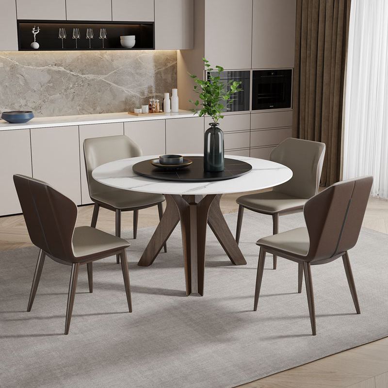 Round Stone Furniture Luxury Style Tripod Base Dining Room Collection with Turntable Clearhalo ' dining_table' 'Dining Tables & Seating' 'Dining Tables' 'furn' 'furn_dining_table' 'Furniture' 'furniture_dining_table' 'Kitchen & Dining Furniture' 'kitchen&dining_furn' 'kitchen' 'kitchen_dining_table' 1200x1200_3732a214-e028-4ab6-905d-b2ca916c3ecf
