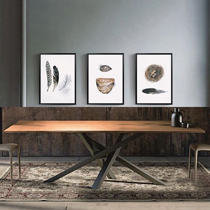 Rectangle Pine Wood Dining Table Industrial Table in Nature with Metal Pedestal Clearhalo ' dining_table' 'Dining Tables & Seating' 'Dining Tables' 'furn' 'furn_dining_table' 'Furniture' 'furniture_dining_table' 'Kitchen & Dining Furniture' 'kitchen&dining_furn' 'kitchen' 'kitchen_dining_table' 1200x1200_3733bfb0-0301-4e50-b437-5341471bfadb