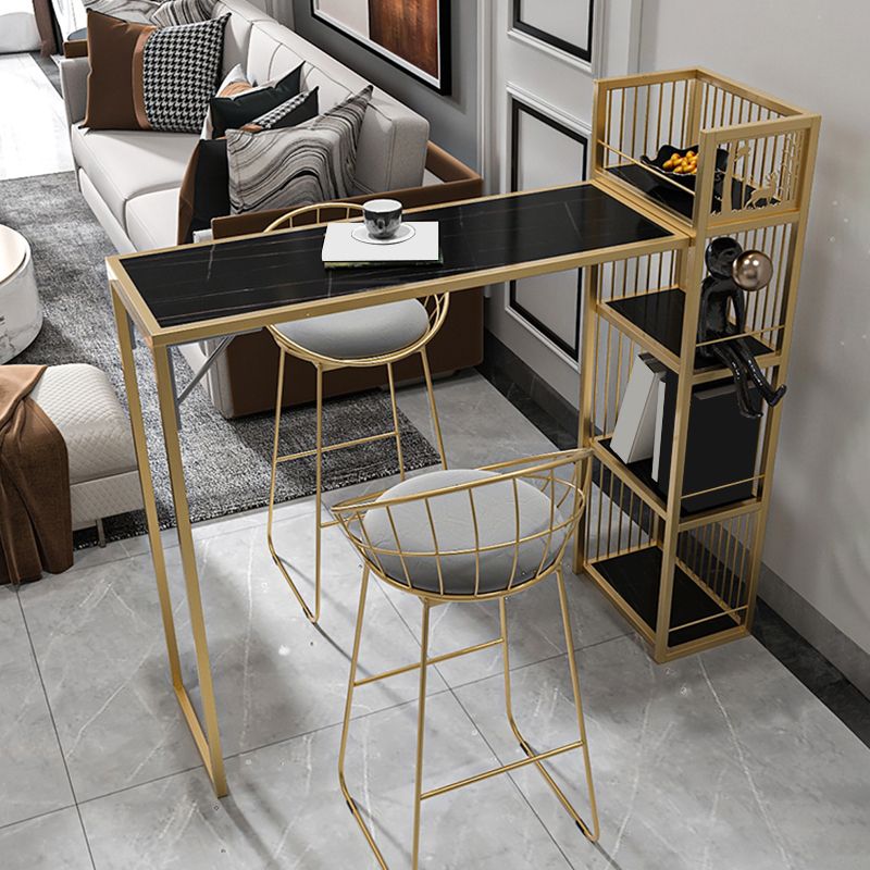 Contemporary Style Rectangle Bar Table Double Pedestal Bar Dining Table for Home Clearhalo 'Bar Furniture' 'Bar Tables' 'bar_tables' 'furn' 'furn_bar_tables' 'Furniture' 'Kitchen & Dining Furniture' 1200x1200_37352eb9-4537-476b-be27-04bab957f155