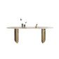 Luxury Oval Dining Table Stainless Steel Double Pedestal Dining Table