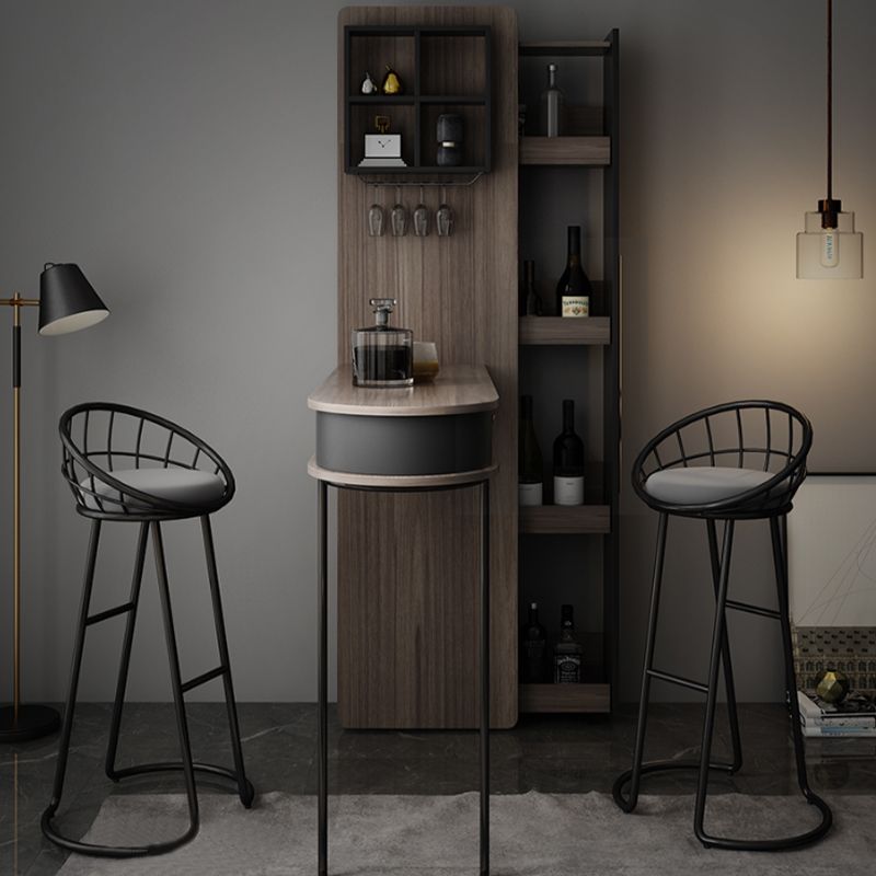Ellipse Shape Bar Table Storable Table with Wine Holder for Living Room Clearhalo 'Bar Furniture' 'Bar Tables' 'bar_tables' 'furn' 'furn_bar_tables' 'Furniture' 'Kitchen & Dining Furniture' 1200x1200_37366847-ba2e-4687-9df5-f81604ececa9