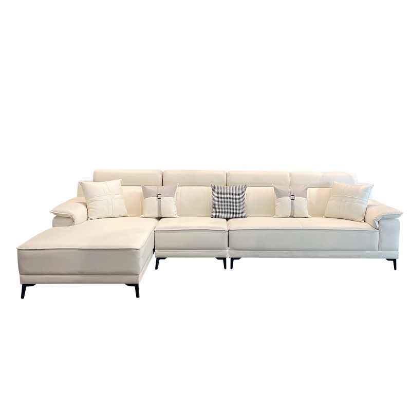 Stain-Resistant Faux Leather Pillow Top Arm Sofa/Sectional with Pillowed Back Cushions Clearhalo 'furn' 'furn_sectionals' 'Furniture' 'furniture_sectionals' 'kitchen' 'kitchen_sectionals' 'Living Room Furniture' 'Sectionals' 1200x1200_373686d5-2c7c-400b-b9ba-a948ef46f257