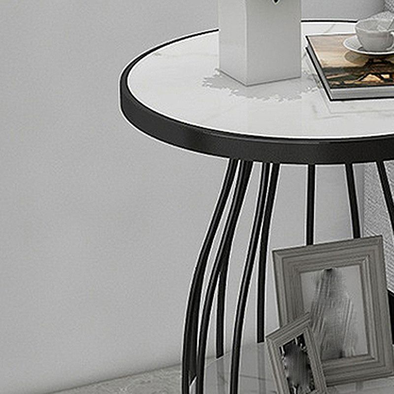 Modern Style Black/gold Metal Base Marble & SLATE Top Round Side Table Clearhalo 'Coffee & Accent Tables' 'End & Side Tables' 'end_side_tables' 'furn' 'furn_end_side_tables' 'Furniture' 'Living Room Furniture' 1200x1200_37372461-e083-47c6-a341-f8f68ec284f0