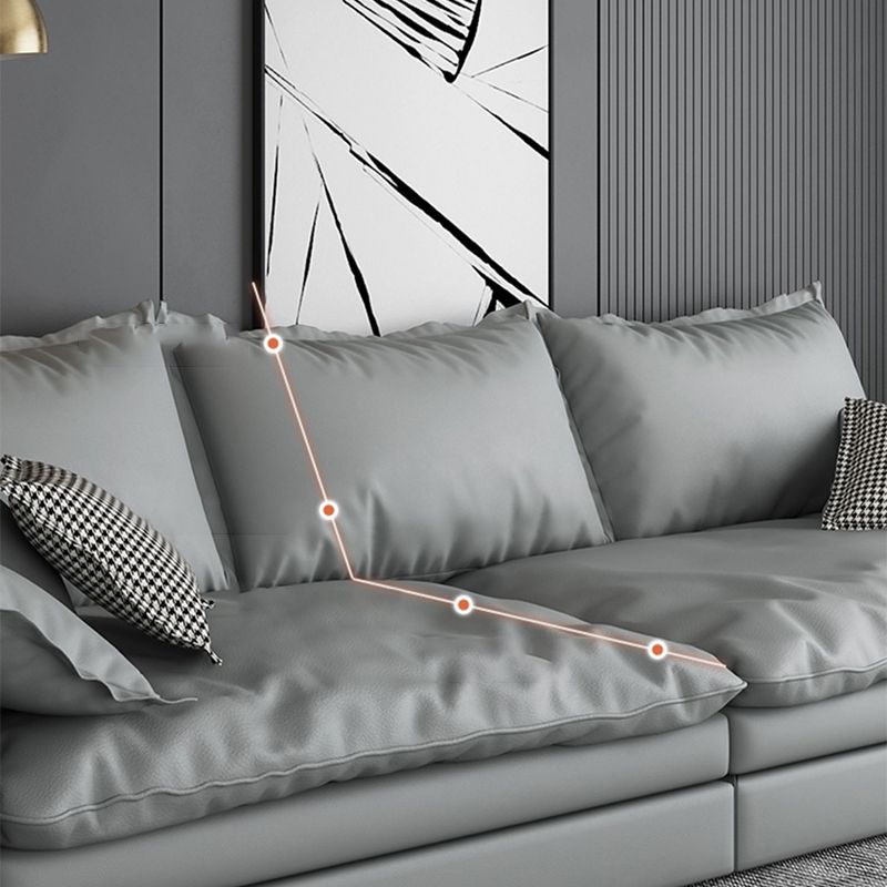 Faux Leather Living Room Sofa Square Arm Settee with Cushions Clearhalo 'furn' 'furn_sofas' 'Furniture' 'furniture_sofas' 'Living Room Furniture' 'Sofa' 'sofas' 1200x1200_37378af6-df17-4a32-80c1-2ecace42a8a1