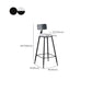 Round Upholstered Dining Stools Low Back Bar Stools with Footrest