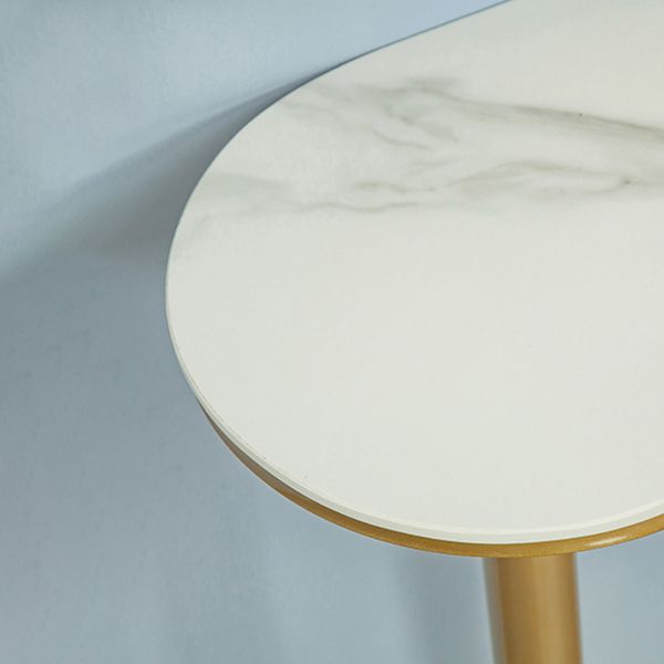 Glam White Stone Bar Dining Table Gold Iron Double Pedestal Bistro Table with Shelve Clearhalo 'Bar Furniture' 'Bar Tables' 'bar_tables' 'furn' 'furn_bar_tables' 'Furniture' 'furniture_bar_tables' 'Kitchen & Dining Furniture' 'kitchen&dining_furn' 'kitchen' 1200x1200_3737c2f5-60e9-4d02-8e03-c6b4b258167b