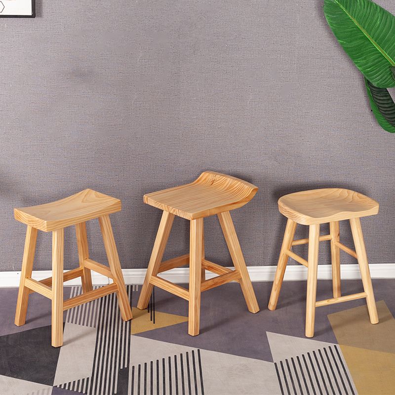 Contemporary Solid Wood Folding Bar Stool Indoor Barstool with Wood Seat and Footrest Clearhalo 'Bar Furniture' 'Bar Stools' 'bar_stools' 'furn' 'furn_bar_stools' 'furniture_bar_stools' 'Kitchen & Dining Furniture' 'kitchen&dining_furn' 'kitchen' 'kitchen_furn' Furniture' 1200x1200_3738e044-582e-445e-8d1d-48bee5bc9774