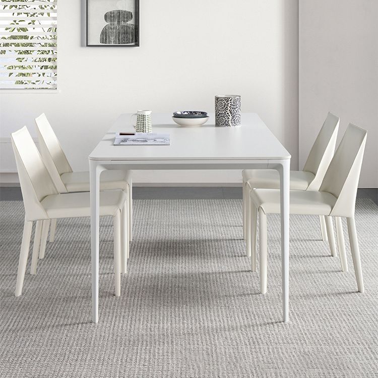 Modern Sintered Stone Rectangle Dining Set White Home Use Dining Room Furniture Set Clearhalo 'Dining Room Sets' 'Dining Tables & Seating' 'dining_room_set' 'furn' 'furn_dining_room_set' 'Furniture' 'furniture_dining_room_set' 'Kitchen & Dining Furniture' 'kitchen&dining_furn' 'kitchen' 1200x1200_373a0190-541c-4971-9b25-7d3a0556297a