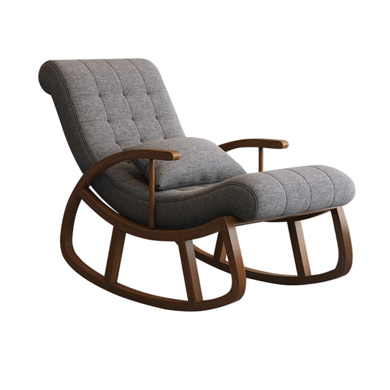 25.59 "brede accentstoel katoen blend lounge stoel met slee en kussen terug