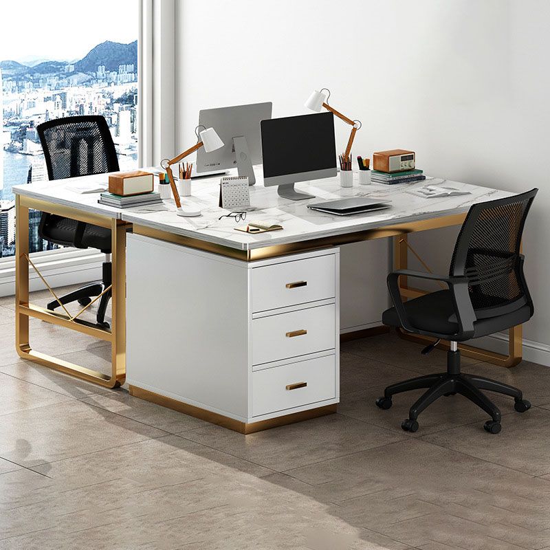 29.5 "H Glam Executive Desk rechthoekig schrijfbureau met laden