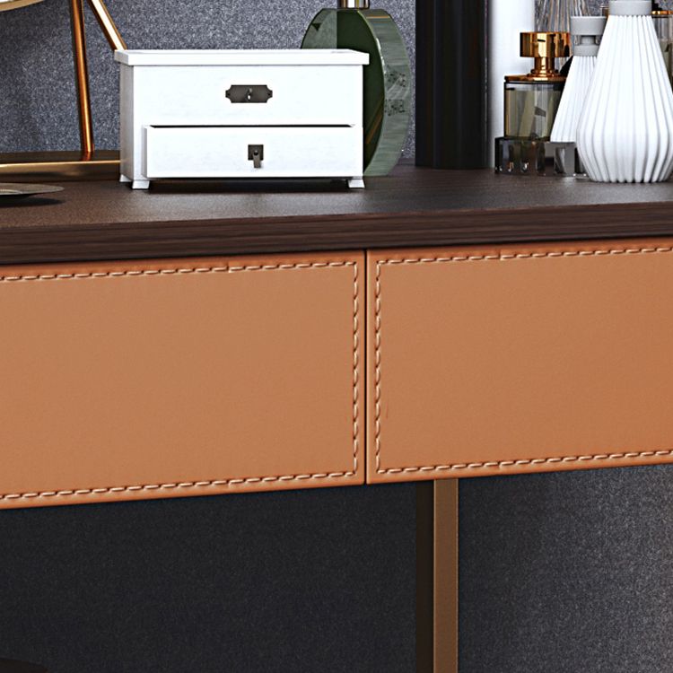 Tavolo da toeletta da 5,72 "tavolo da toeletta in legno a 5 cassetti con base d'oro