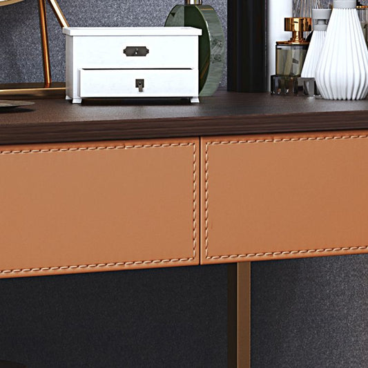 Tavolo da toeletta da 5,72 "tavolo da toeletta in legno a 5 cassetti con base d'oro