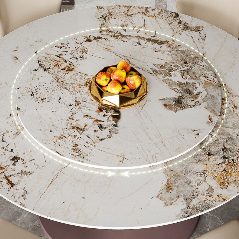 Round Sintered Stone Dining Table Modern Convertible Furniture with Pedestal Base Clearhalo 'Dining Tables & Seating' 'Dining Tables' 'dining_table' 'furn' 'furn_dining_table' 'Furniture' 'Kitchen & Dining Furniture' 1200x1200_373d81ff-4d06-4fd0-91f9-d43c9fb92d18