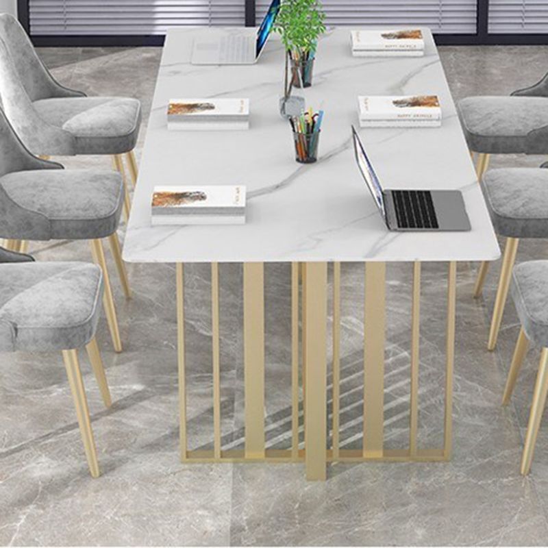 Scrivania rettangolare in pietra industriale 29,53 "Distanta da ufficio alta