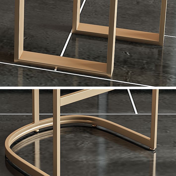 Tabourets de bar en simili cuir Glam Tabourets de salle à manger sans accoudoirs avec base en métal