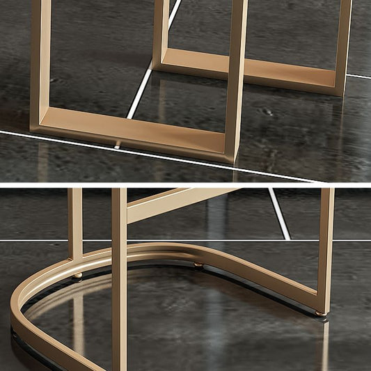 Glam Faux Leather Bar Stools Armless Dining Stools with Metal Base