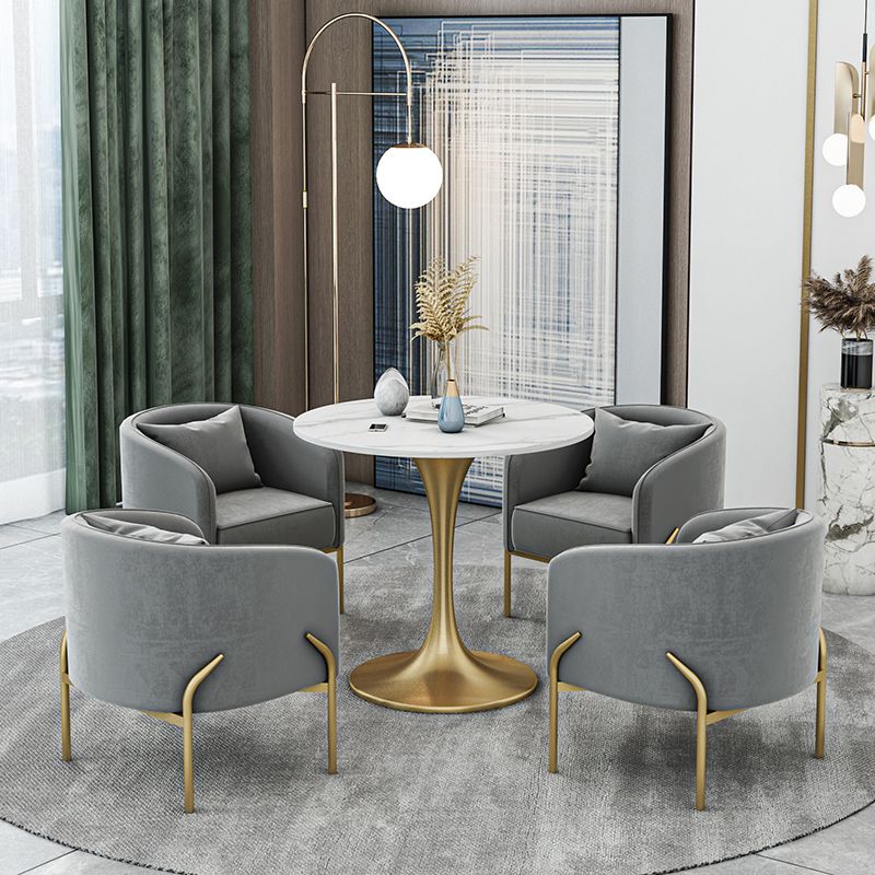 Modern Sintered Stone Dining Room Set with Round Top and Gold Base Furniture Clearhalo 'Dining Room Sets' 'Dining Tables & Seating' 'dining_room_set' 'furn' 'furn_dining_room_set' 'Furniture' 'furniture_dining_room_set' 'Kitchen & Dining Furniture' 'kitchen&dining_furn' 'kitchen' 1200x1200_37409a45-6c12-4c8a-9e67-f53421f3689e