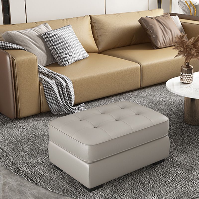 Contemporary Style Rectangular Ottoman Leather Foot Stool with Legs Clearhalo 'furn' 'furn_ottomans_poufs' 'Furniture' 'Living Room Furniture' 'Ottomans & Poufs' 'ottomans_poufs' 1200x1200_3740b82e-43bb-407f-bfbe-12263f566784