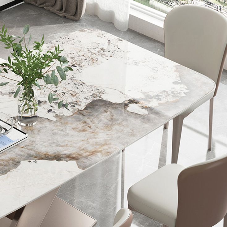 Nordic Sintered Stone Top Dining Set Rectangle 1/4/5/7 Pieces Dining Room Table Set