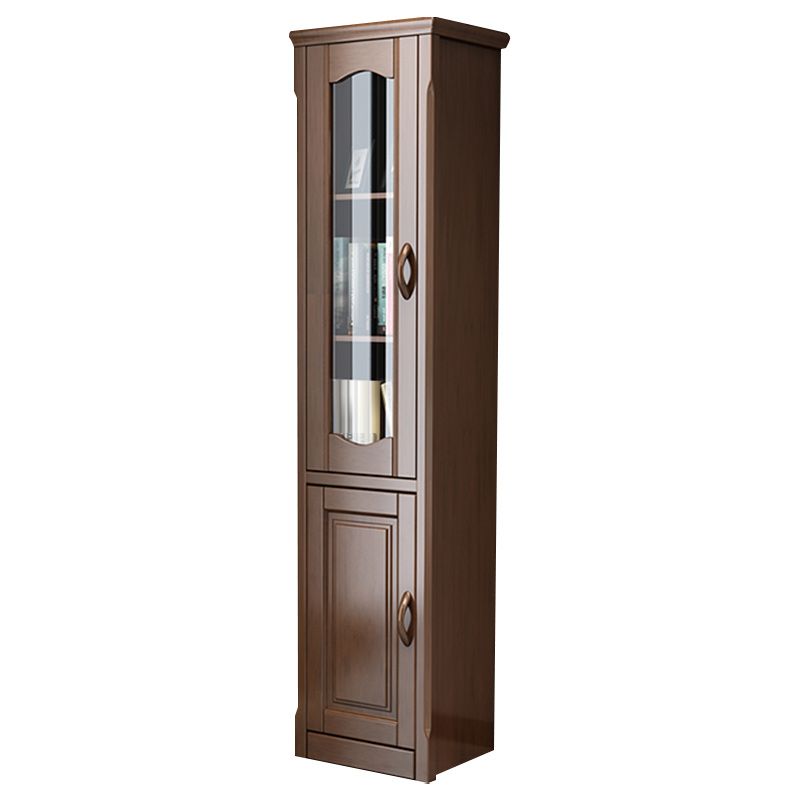 76.8" Tall Solid Wood Accent Cabinet Glass Paned 2 Doors Storage Cabinet Clearhalo 'Cabinets & Chests' 'cabinets_chests' 'furn' 'furn_cabinets_chests' 'Furniture' 'Living Room Furniture' 1200x1200_3742bc2c-8f0a-434c-b7be-b3966e828e73