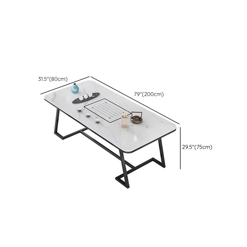 Tafel van leisteen en metaal Glam Style Simple Home rechthoekige eettafel