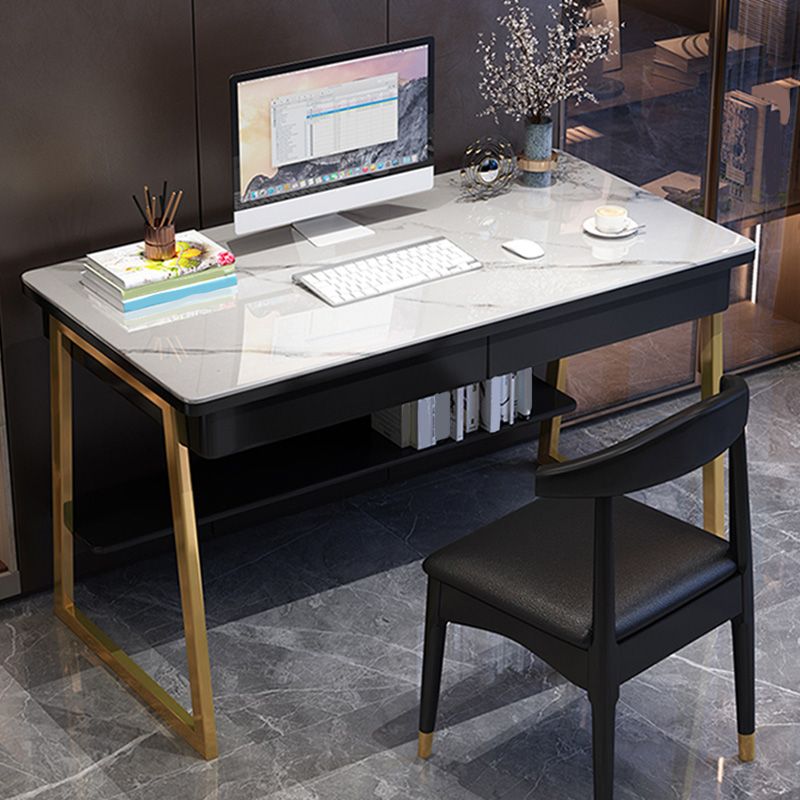 30" H Office Desk Rectangular Writing Desk with File Cabinet Clearhalo 'furn' 'furn_office_desk' 'Furniture' 'Office Desks' 'Office Furniture' 'office_desk' 1200x1200_37446723-b94b-4c8f-b2db-844d89702616
