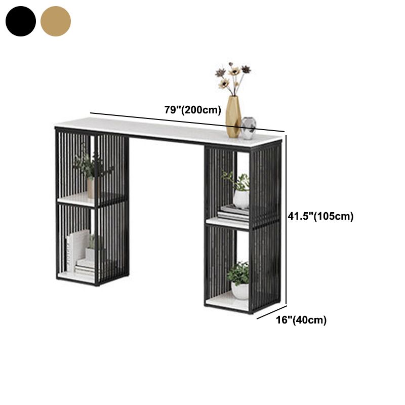 Industrial 1/3 Pieces Bar Table Set Rectangle Marble Counter Table with High Stools Clearhalo 'Bar Furniture' 'furn' 'furn_home_bar_bar_sets' 'Furniture' 'Home Bars & Bar Sets' 'home_bar_bar_sets' 'Kitchen & Dining Furniture' 1200x1200_37446d6e-b847-4696-a208-8cecfaf7d8f0