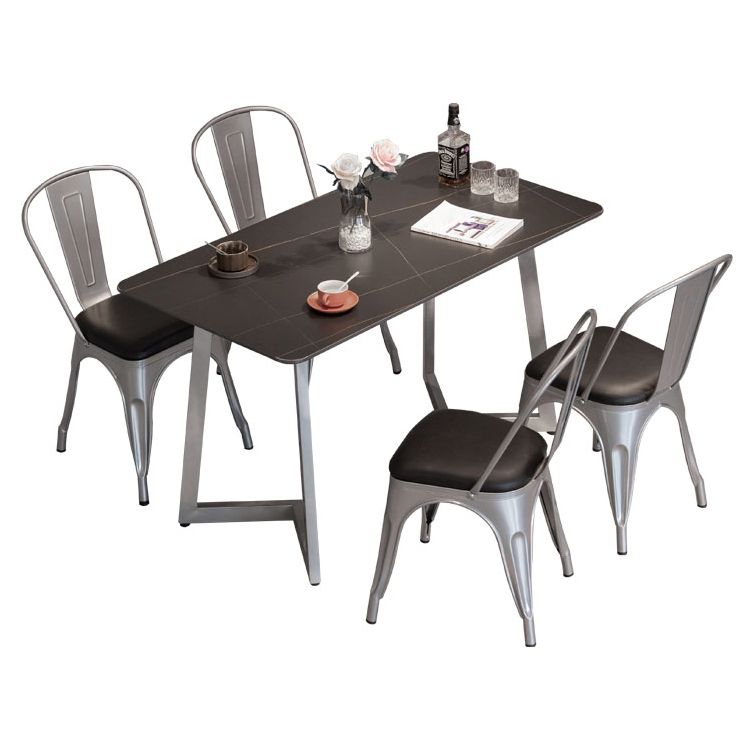 Industrial Dining Table Sintered Stone Dining Table with Black Double Pedestal Clearhalo ' dining_table' 'Dining Tables & Seating' 'Dining Tables' 'furn' 'furn_dining_table' 'Furniture' 'furniture_dining_table' 'Kitchen & Dining Furniture' 'kitchen&dining_furn' 'kitchen' 'kitchen_dining_table' 1200x1200_37463124-a828-47d8-8010-0396090c4415