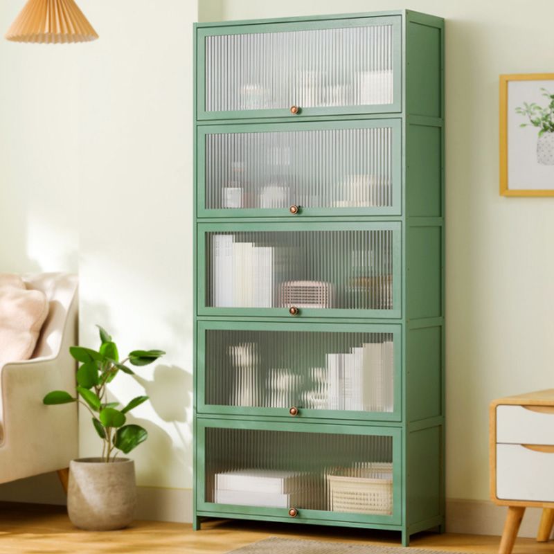 Green Glass Paned Accent Cabinet Modern Bamboo Storage Cabinet Clearhalo 'Cabinets & Chests' 'cabinets_chests' 'furn' 'furn_cabinets_chests' 'Furniture' 'Living Room Furniture' 1200x1200_37466700-6287-4a01-b60f-feb0b6fcfe18